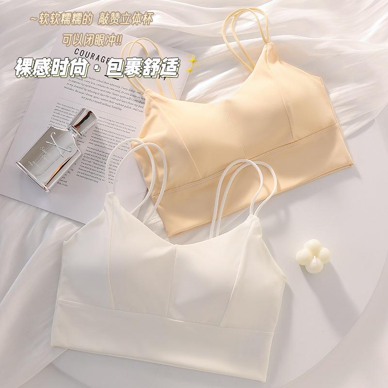 Seamless Beauty Back Thin Strap Wireless Padded Women Bra Camisole Tube Top