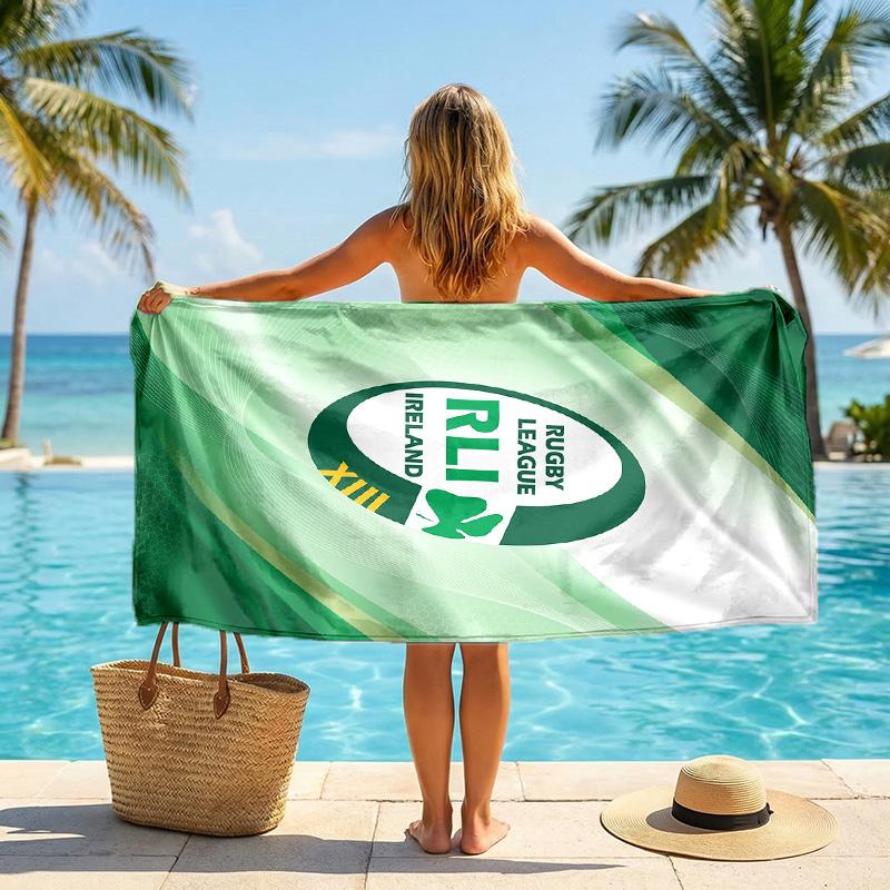 Ireland Rugby Fashion Beach Towel Portable Soft Quick Dry Towel For Swimming Camping Holiday Use