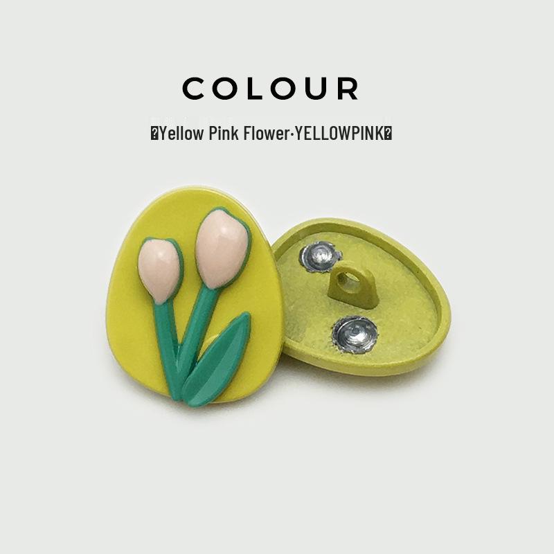 Versatile Coat and Sweater Buttons: Flower, Tulip, Heart, Square, and Bow Designs