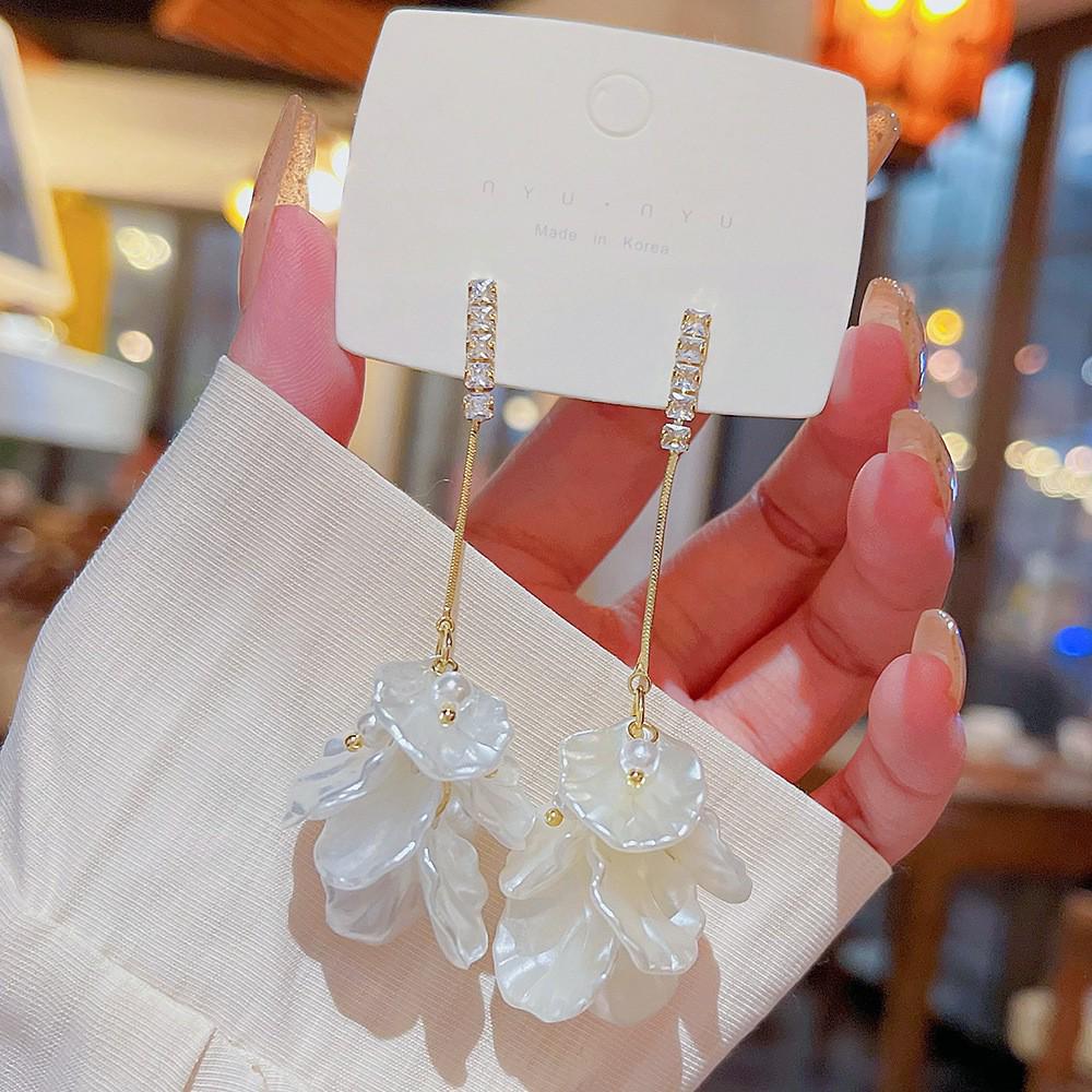 Koreanische Socialite Leichter Luxus Quastenohrringe – Herbst/Winter Silber Stecker für Damen