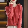 Women's 100% Pure Wool Knit Loose Hoodie - Autumn/Winter Collection