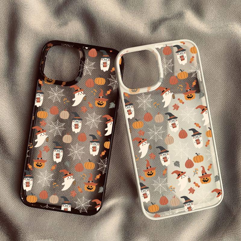 Cool Cartoon Halloween Ghost Spider Phone Case For iPhone 14 15 16 17 11 12Mini 13Pro Max XS XR 7 8Plus Lovely Clear Hard Cover