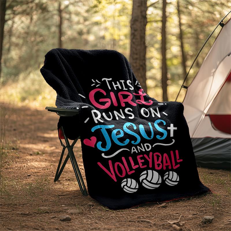 Volleyball Theme Printed Blanket - Perfect for Couch, Bed, Travel & Outdoor Use | Machine Washable, Cozy & Durable.