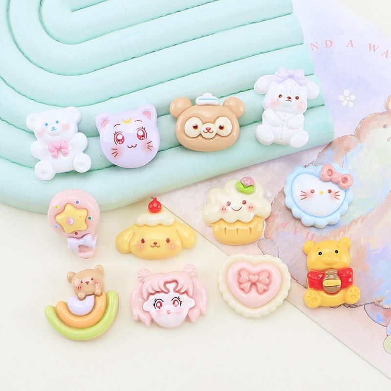 Glossy Cute Animal DIY Resin Accessories for Phone Cases & Hair Clips