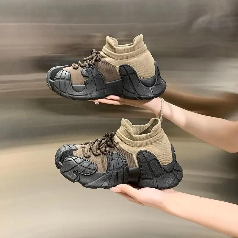 Fashion Light Dad Shoes for Women High On Platform A 2024 New Comfortable and Elegant Woman Footwear Walking Urban Aesthetic Sale Cheap