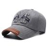 Unisex Distressed Embroidered Cotton Baseball Cap with Soft Brim for Sun Protection