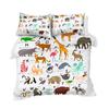 Alphabet Duvet Cover Set Letters Russian Quilt Cover for Teens Kids Bedding Cartoon Animal Planet