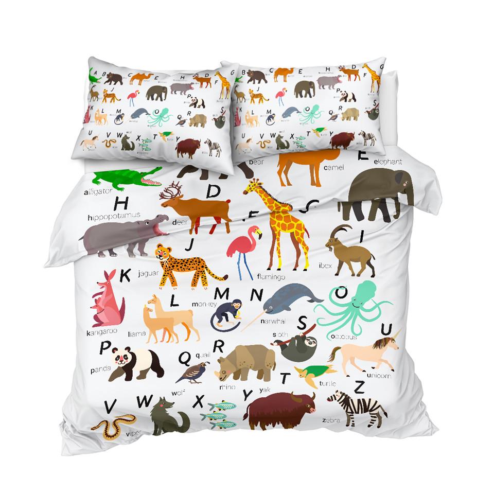 

BeddingOutlet Алфавит Пододеяльник Комплект Буквы Русский Пододеяльник для Подростков Детский Комплект Постельных Принадлежностей Мультфильм Планета Животных Покрывала EU single(135x200cm)