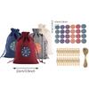 24PCS Christmas Themed Printed Linen Candy Bags Christmas Pattern Candy Bag Advent Calendar Bundle Cotton Linen Gift Bag