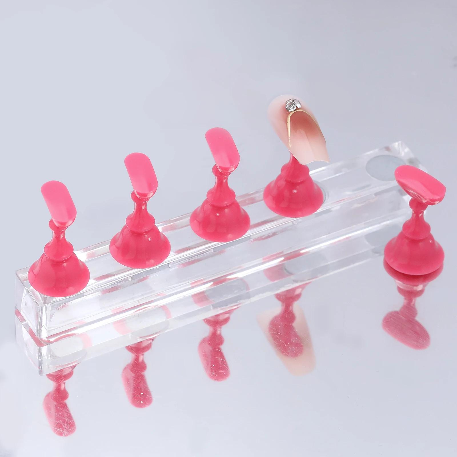 

Wholesale Nail Tips, Stand 5pcs/Set, Magnetic Holder for False Practice Crystal Base, Salon DIY Manicure Tool Nail Art Display