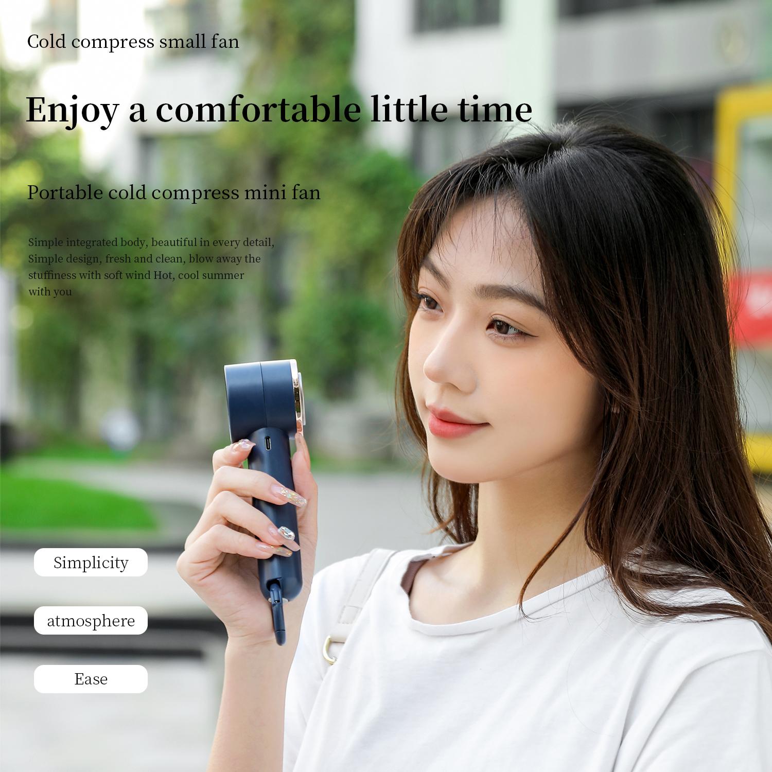 

U16 Portable Mini USB Rechargeable Cooling Fan Handheld Summer Mute Fan Blue