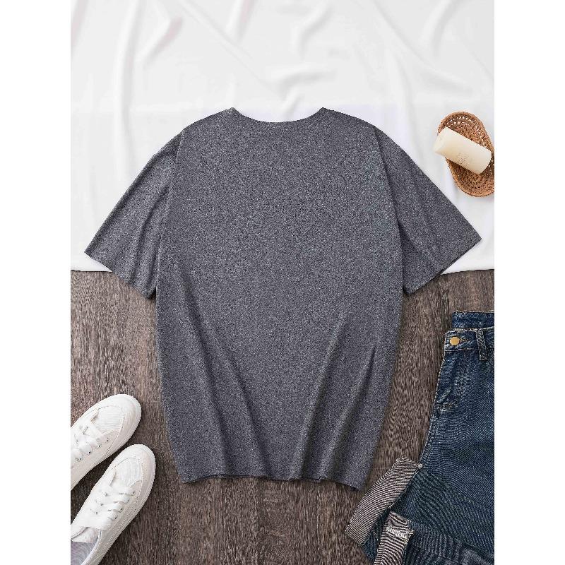 Plus Size - Plus Size - Fashionable Round-Neck T-Shirt with Short Sleeves and A Large Angel Wings Print In Plus Size