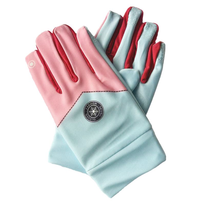 

Kids Non Slip Gloves Ice Silk Thin Breathable Sun Protection Elastic Soft 3-9 Years Old Spring and Summer Quick-Drying Playing Water Seaside Diving Ice Silk Pink Finger S