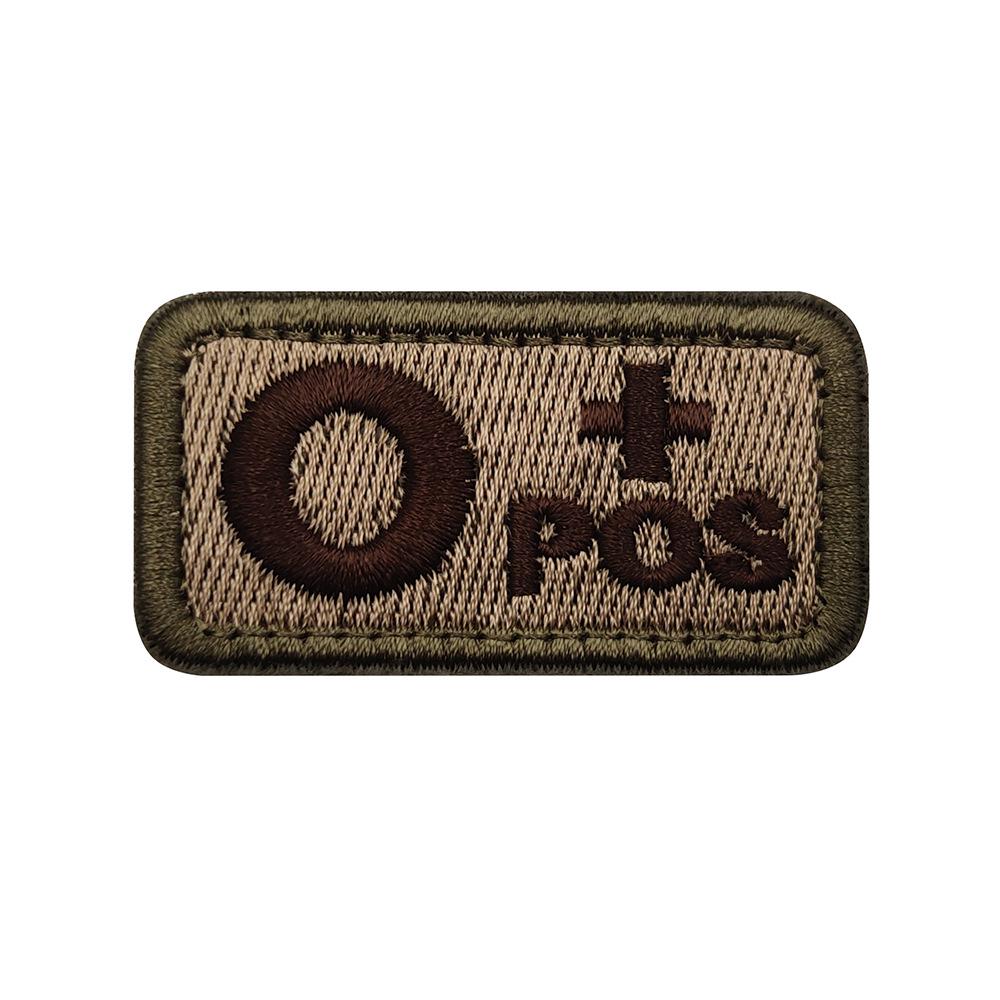 Embroidered Tactical Blood Type Velcro Patch for A, O, AB, POS, NEG Identification