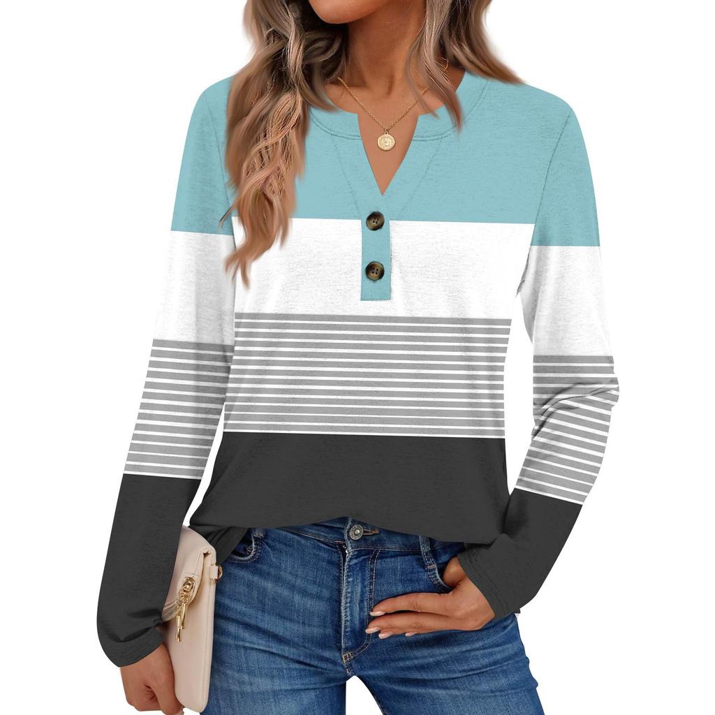 Women's Print Long Sleeve Shirts Elegant Casual Tops Trendy Shirts Tops