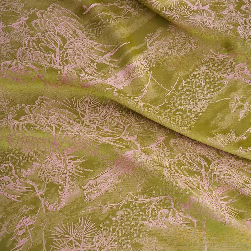 

Misty Rain Jiangnan Scenery Acetic Acid Jacquard Fabric Chinese Style Cheongsam Dress Shirt Silky Breathable Fabric 100x150cm