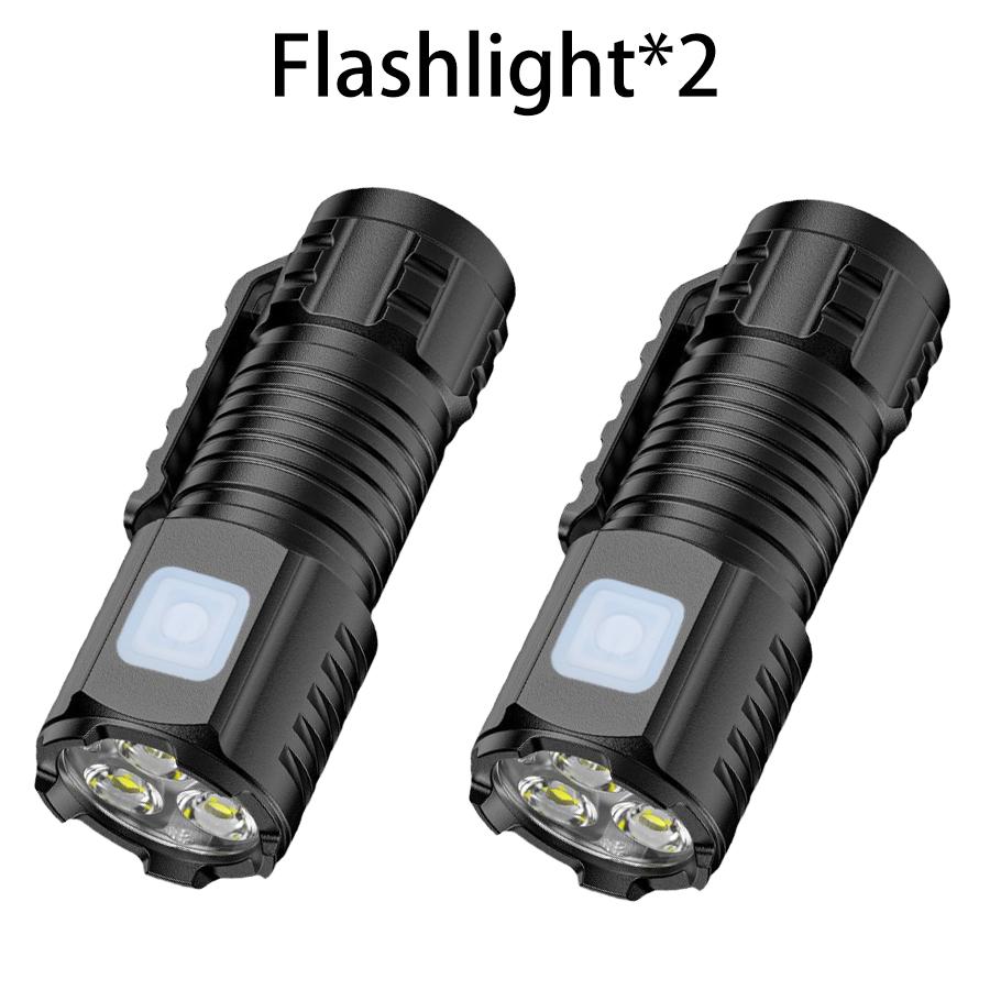 LED Strong Light Flashlights Rechargeable Multi functional for Long Range Portable Outdoor Home Mini Flashlight Cap Clip Light