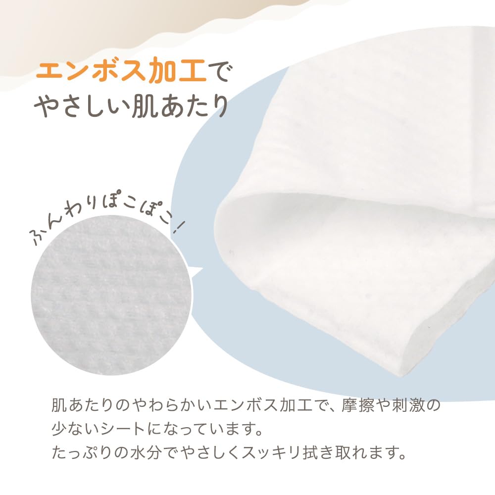 Anju Smile Baby Thick Perfect for Baby Baby Portable Mini Sururin Wet Hand and Mouth Carton Chinabi sheets x 48 Wipes, Sheets, Sururin, Prep, Gifts,