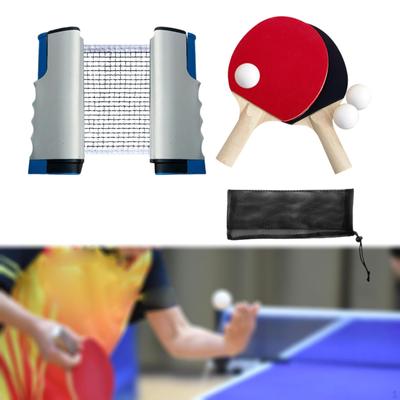 Sada pingpongových pálek Rakety a míčky Pingpongová pálka Přenosná zatahovací síťka se sloupky Stůl