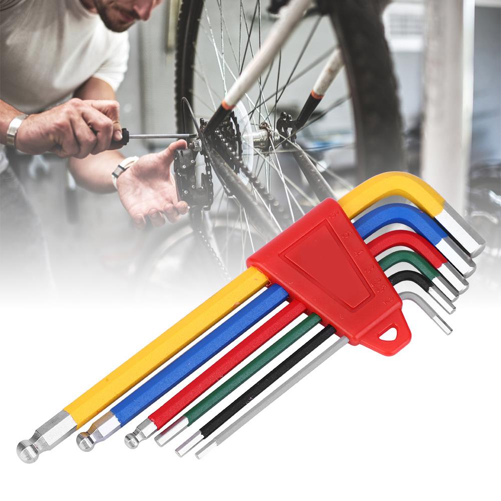 6PCS Aluminium Alloy Colorful Corrosion Resistance Bike Internal Hex Wrench Sets Bicycle Repair Tools