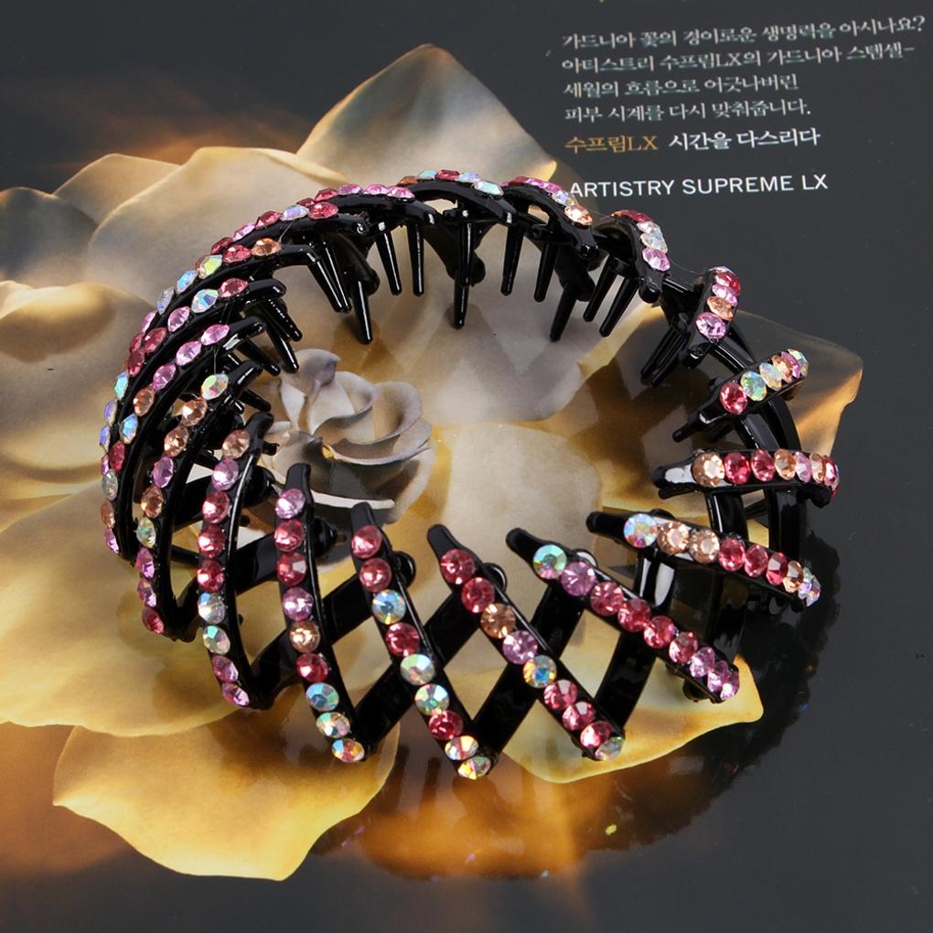 Damen Boldy Haaraccessoire (Rosa) Hochsteckfrisur Kubische Haarnadel