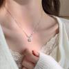 S925 Sterling Silver Square-Cut Cubic Zirconia Necklace for Women – Simple, Fashionable Clavicle Chain, High-End Gift In Trendy Style