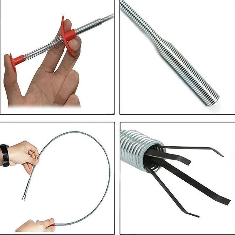 Cleaning Brush Pipe Unblocking Tool 60cm Pipe Sink Unblocker Drain Hair Cleaner Sink Refrigerator Foreign Matter
