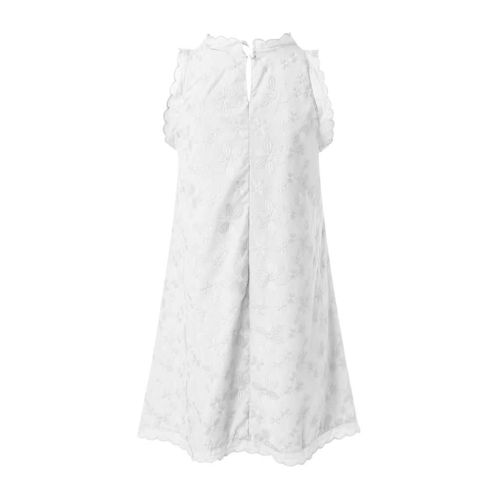 Casual Summer Women Dress Lace Elegant V Neck Sleeveless 3d Floral Embellishment Loose Mini Dresses For Women Clothing