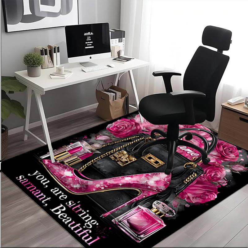 1PC Custom Name Elegant Fashion Accessories Theme Floor Mat Ideal for Living Room, Game Rooms, Office, Bedroom,Floor Mat Playful Design
