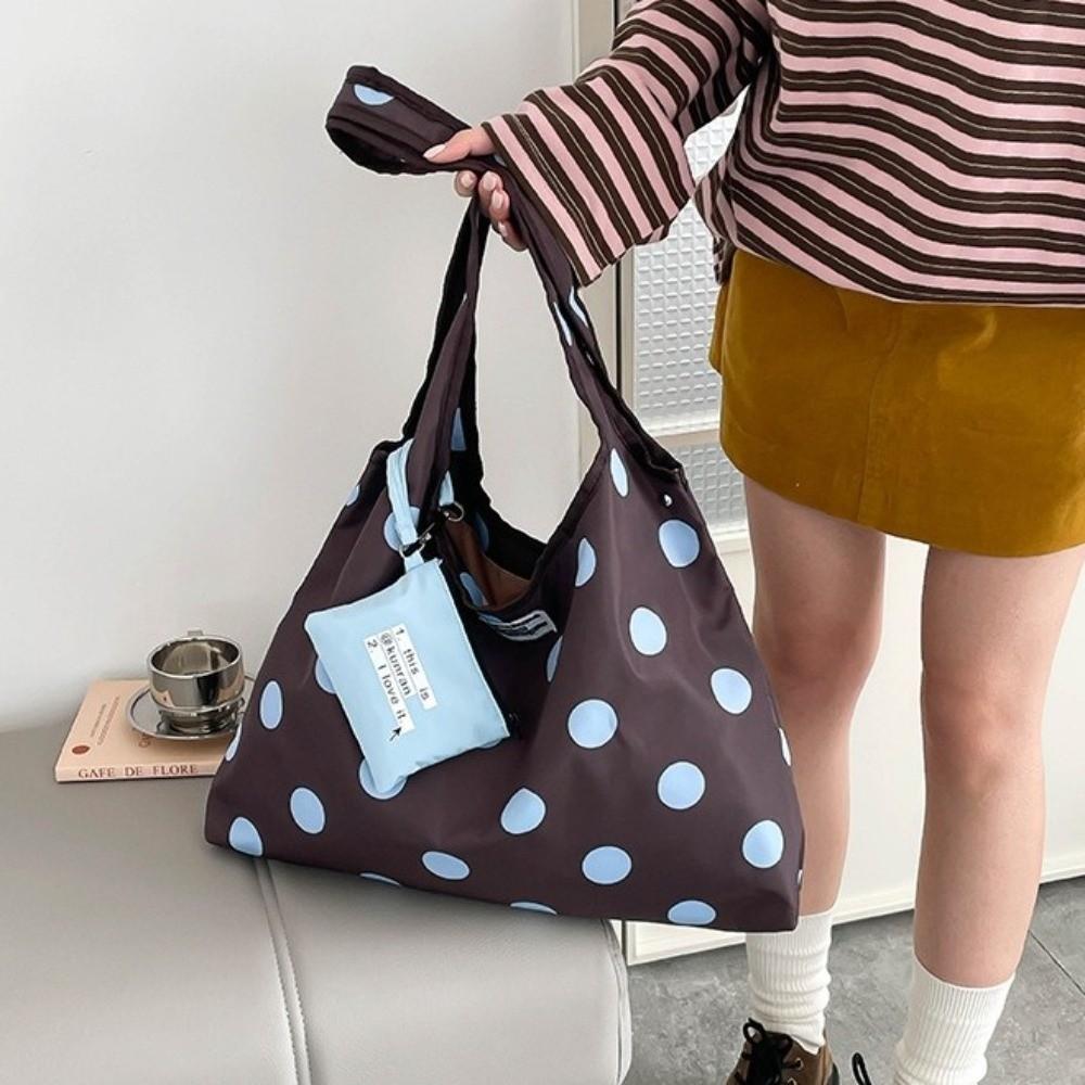 Fashion Double-sided Crossbody Bag Convenient Lace-up Shoulder Bag Polka Dot Crossbody Bag Travel