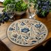 Heat Insulation Floral Table Placemat Embroidery Round Dining Mat  Party Table Decoration