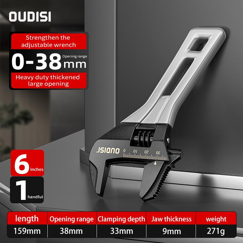 Adjustable Large Open Steel Wrench Universal Mini Spanner Bathroom Multifunctional Household Repair Tools For Bathroom Pipes