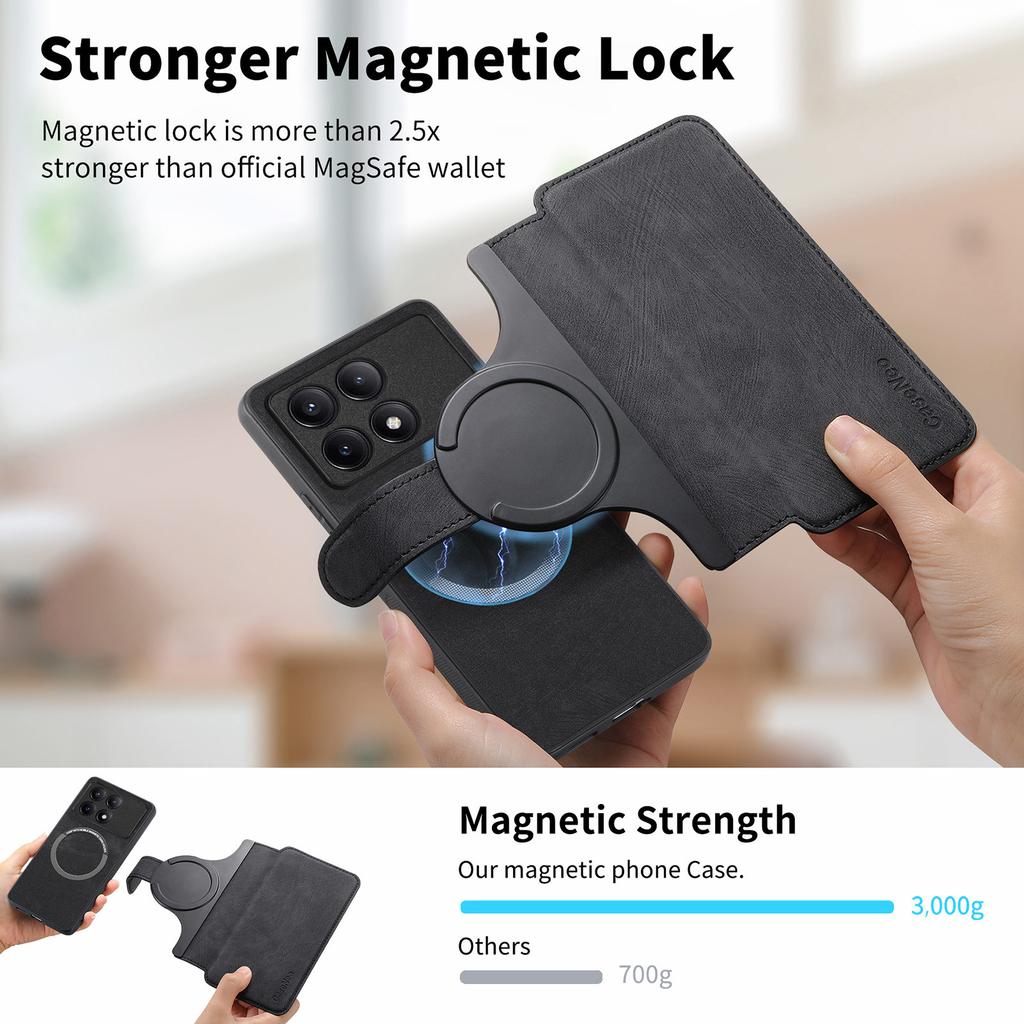 For Xiaomi Redmi K70 Pro 5G/K70 5G/Poco F6 Pro 5G Magnetic Case CASENEO Detachable Leather Phone Wallet Cover