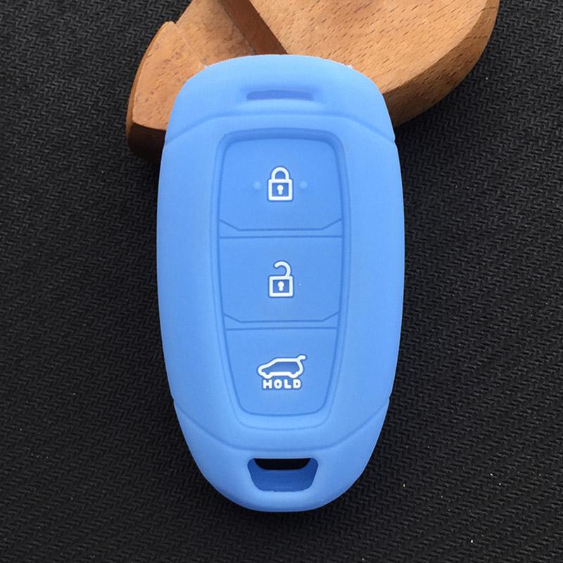 Silicone rubber car key case cover for hyundai kona 2017 i30 ix35 solaris Azera ELANTRA GRANDEUR IG 3button key case cover shell