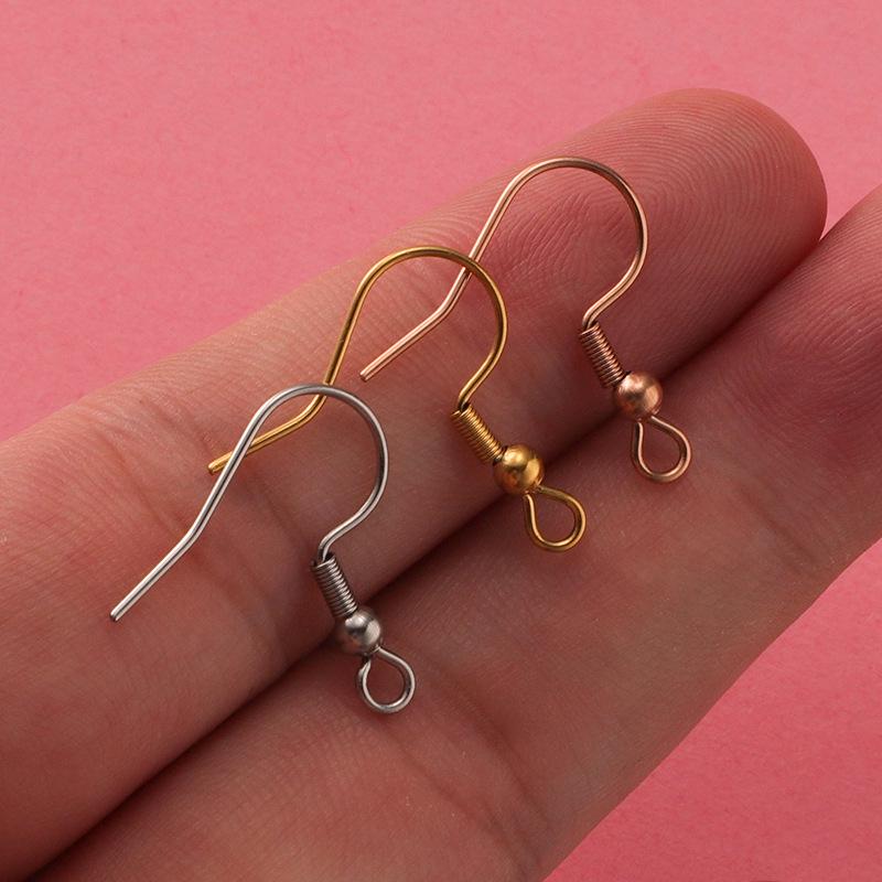 Crochets d'oreille en acier inoxydable à ressort et perle pour bijoux DIY faits main