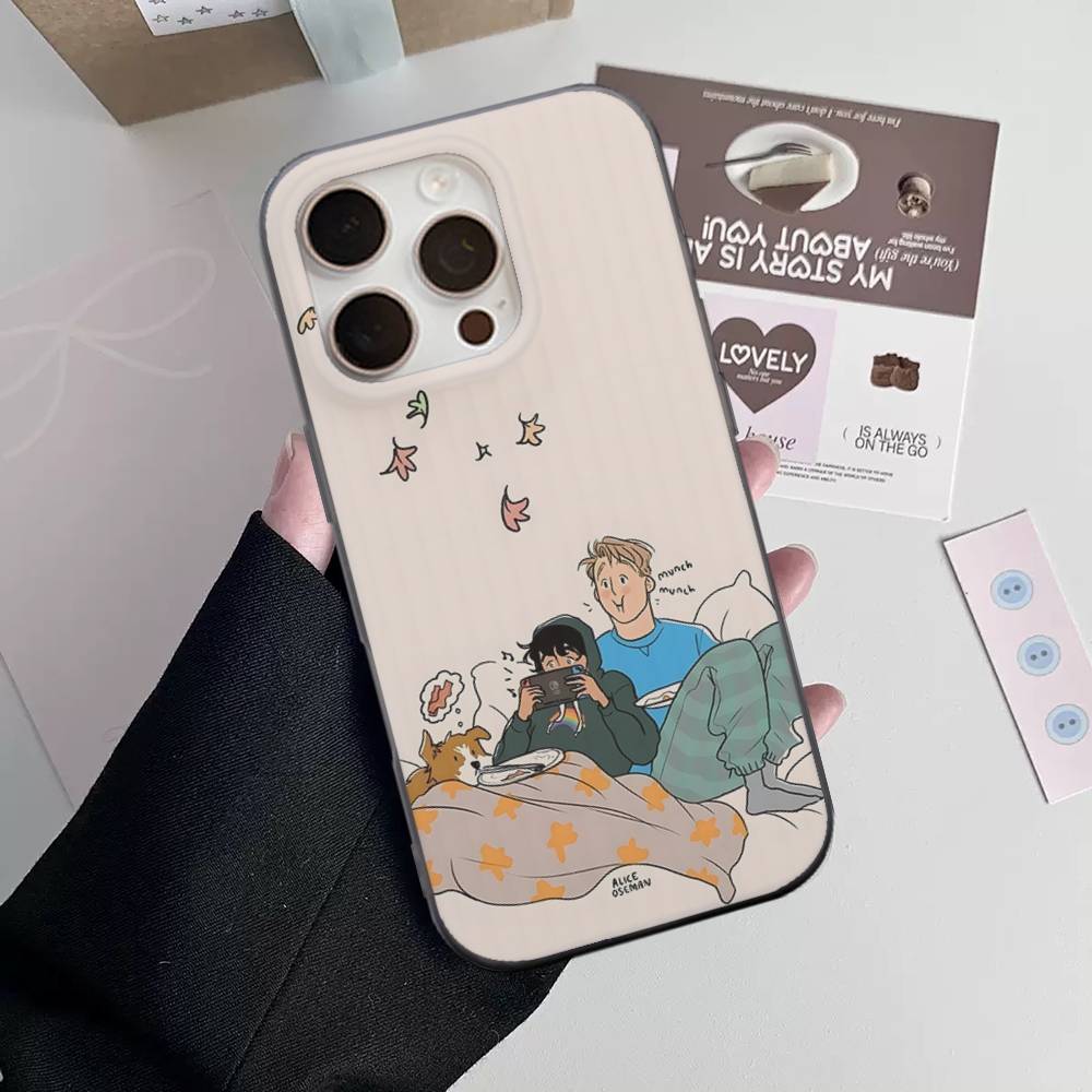 

New Heartstopper Anime Stripe Corrugated Shockprof Phone Case For IPhone 17 16 15 14 13 12 11 Pro Max Plus Pro Cover iPhone 14 plus
