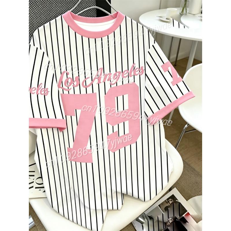 Summer Graphic Tee Men's Los Angeles 79 Print Short Sleeve T-Shirt Round Neck Jerseys Plus Size Sport T-Shirt