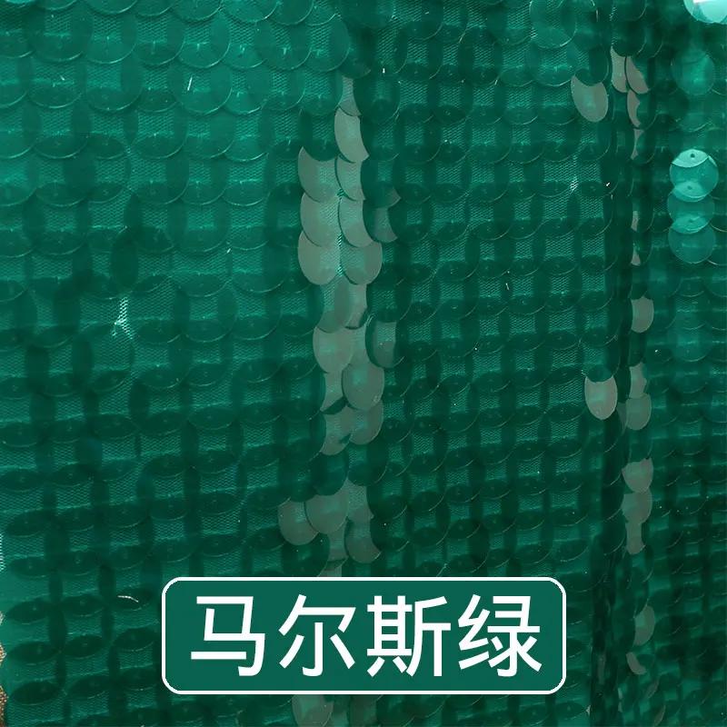 

Large Diameter 18mm Sequins Cloth Encryption Mesh Bottom Shiny Stage Clothing Make Festival Party Tablecloth Background Decorate 130x50cm
