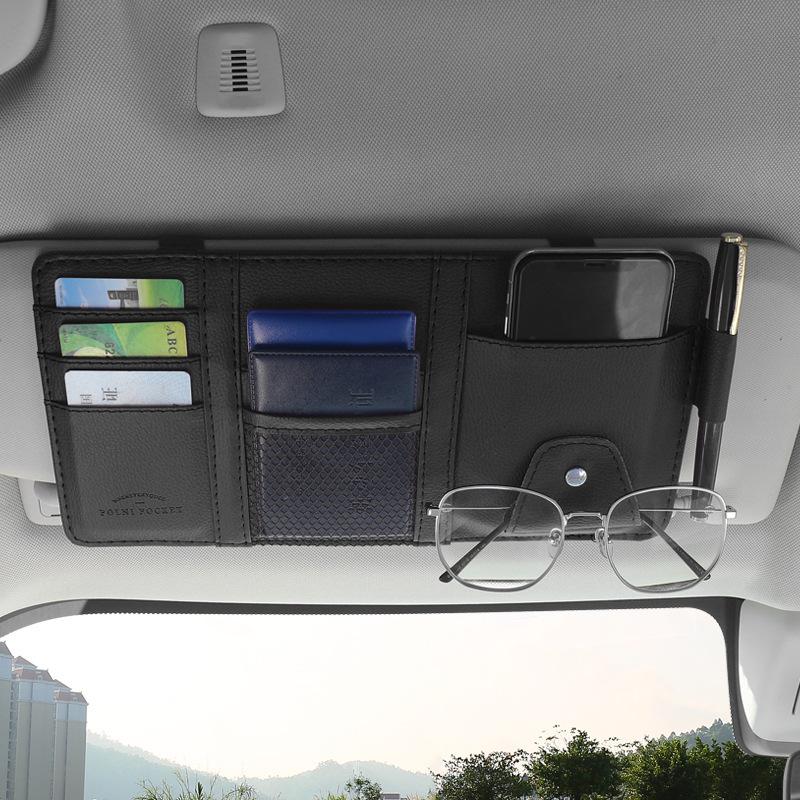 Multi-Function Car Visor Organizer: Glasses, Card, and ID Clip Holder