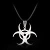 Biohazard Symbol Stainless Steel Pendant Silver Necklace Unisex Punk Jewelry Gift