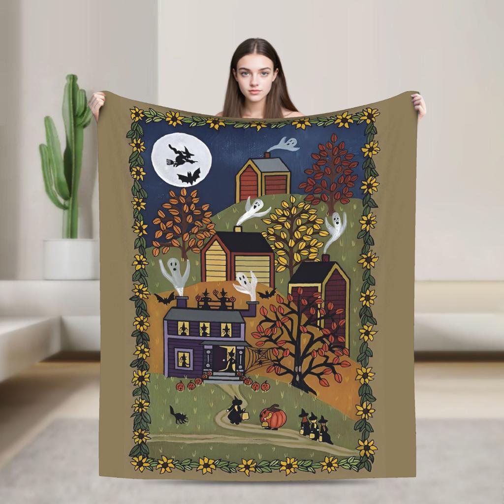 Soft BlanketsChildren Decorative Halloween Throw Blanket Flannel Bedspread For Couch Chair Sofa Bed Funny Sofa Bed Cover