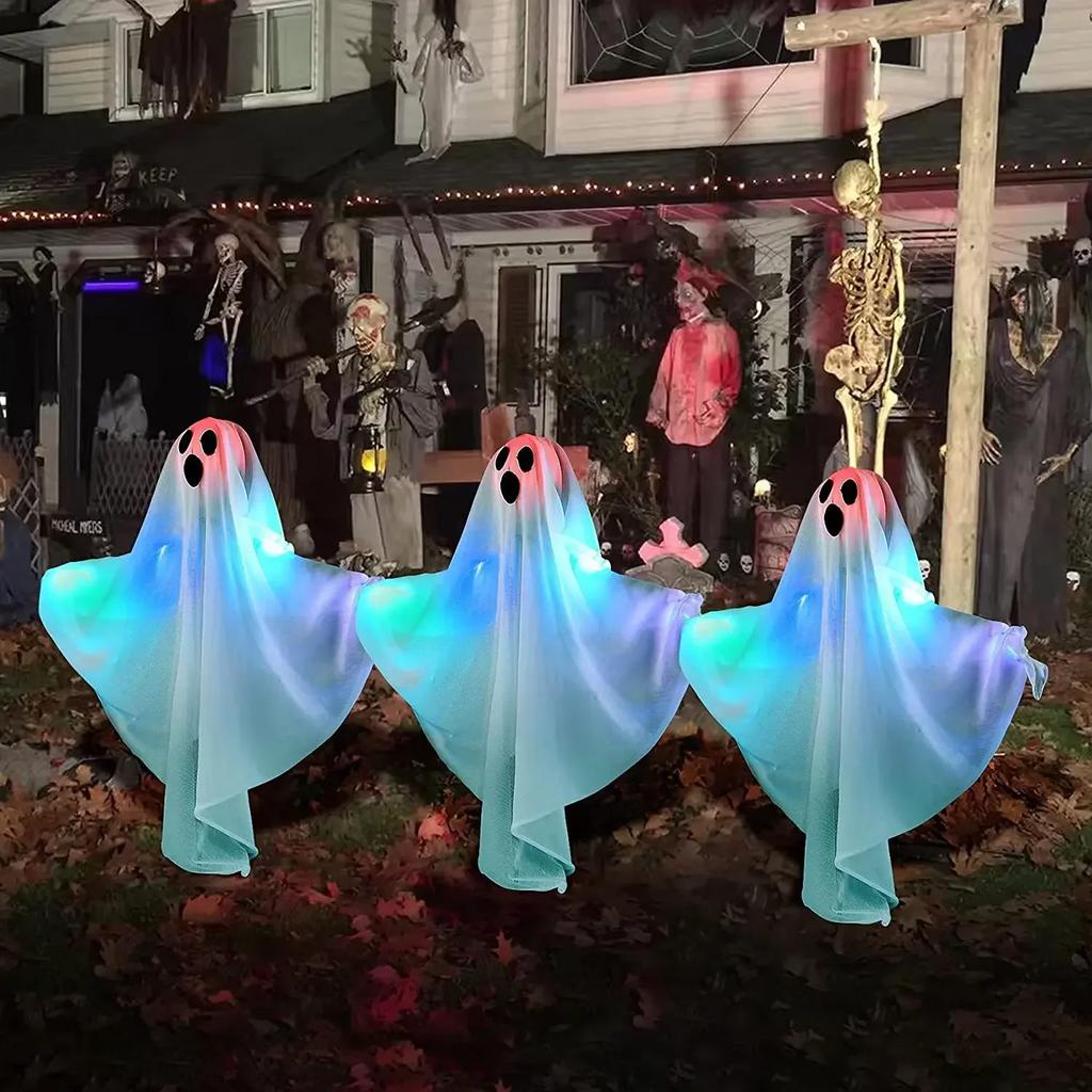 Halloween LED Lights Glowing Decor Hanging Scary Phantom for Haunted House Door Porch Escape Room Props Halloween Props