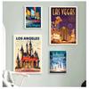 Vintage Wall Kraft Posters Coated Wall Stickers Home Decor Pictures Gift America Las Vegas City Travel Poster Canvas Paintings