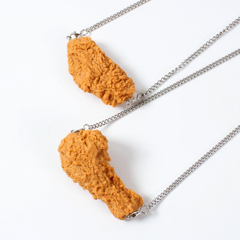 Trendy KFC Fried Chicken & Nugget Necklace – Creative Food-Inspired Accessory