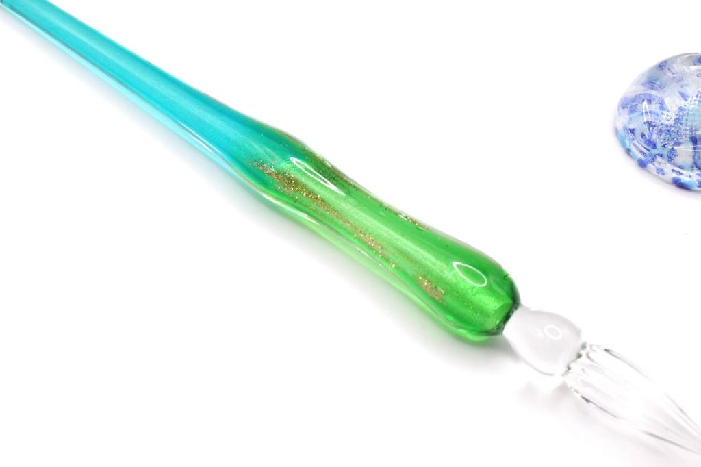 Glass Pen Pen Holder Ink Bottle Set "Star Fantasy" & (Blue & Green)