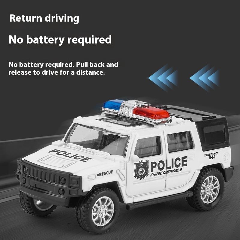 1:64 Diecast Geländepolizeiauto Modell Mini Spielzeugfahrzeug für Jungen, Simulationslegierung Streifenwagen Greifautomat Spielzeug Geschenk