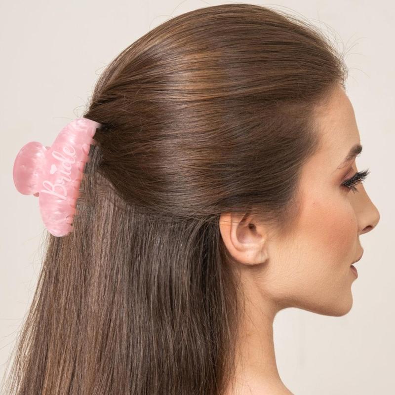 Bridal Hair Claw Clip with Bride Lettering Design Wedding Ceremony Hair Accessories Nonslip Hair Claw Strong Hair Holder