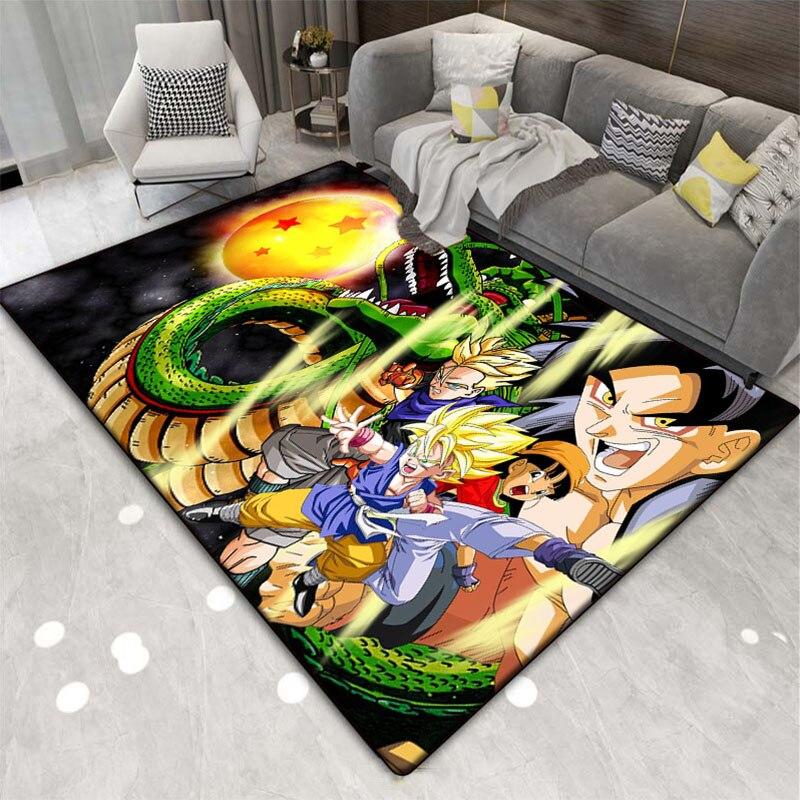 Imprimare 3D sufragerie pătrat desen animat japonez DragonBall covor joc baie bucătărie preș covor multifuncțional antiderapant.
