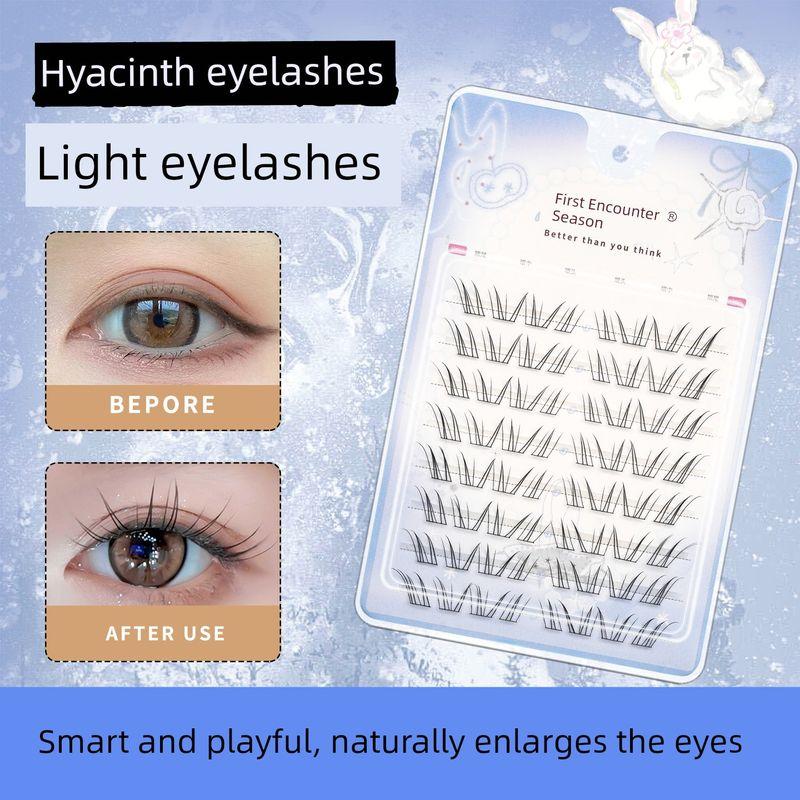 

First-time season Hyacinth Fake Eyelashes delicate hair flu light Yingtai plush curly Nature Artificial glue-free Non-Glue-Free [Hyacinth 9-12mm] 12 mm