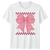 Pink Doodle Bow Heart Kawaii Unisexs TShirt Coquette Aesthetic Fashion